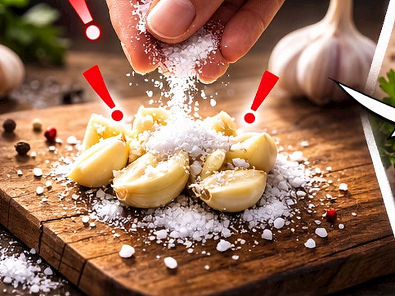 Sarımsak Ezerken Üzerine Neden Bir Tutam Tuz Serpilir?