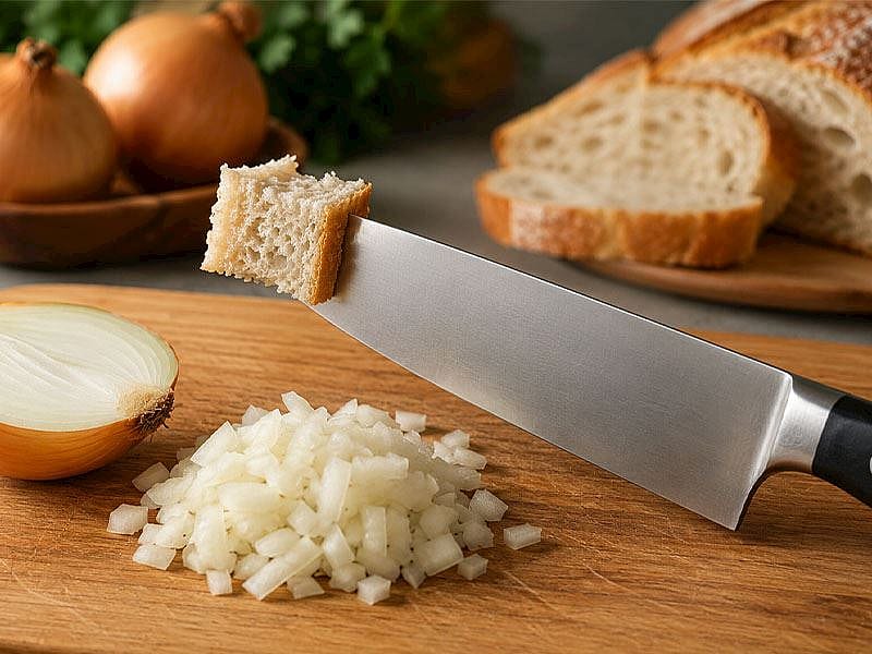 Soğan Doğrarken Kullanılan Şaşırtıcı Ekmek Tekniği