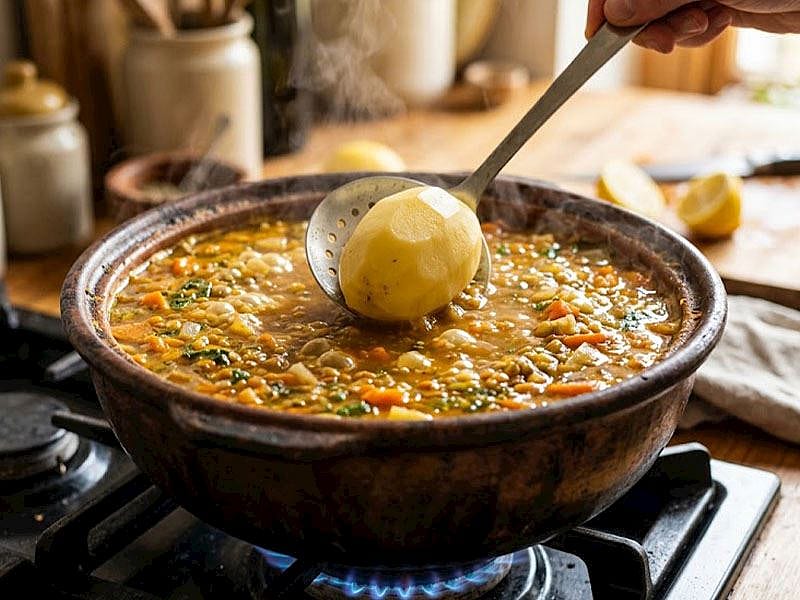 Tuzlu Olan Çorbaya Bir Bütün Soyulmuş Patates Atarsanız Ne Olur?