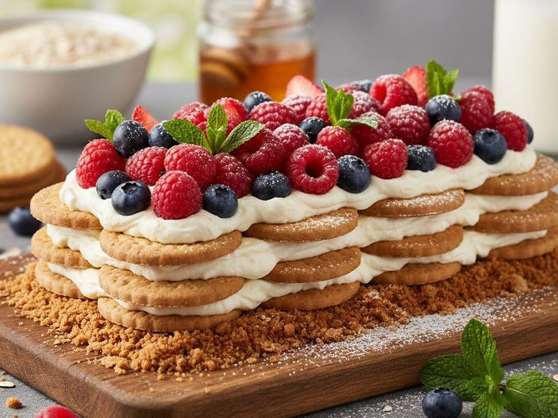 Yulaflı Bisküviden Pasta Yapmanın Tek Sırrı Varmış