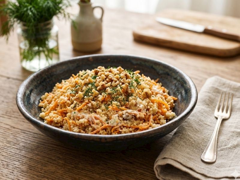 Cevizli Kuskuslu Havuç Salatası Tarifi