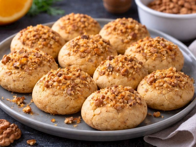 CEVİZLİ PORTAKALLI KURABİYE TARİFİ