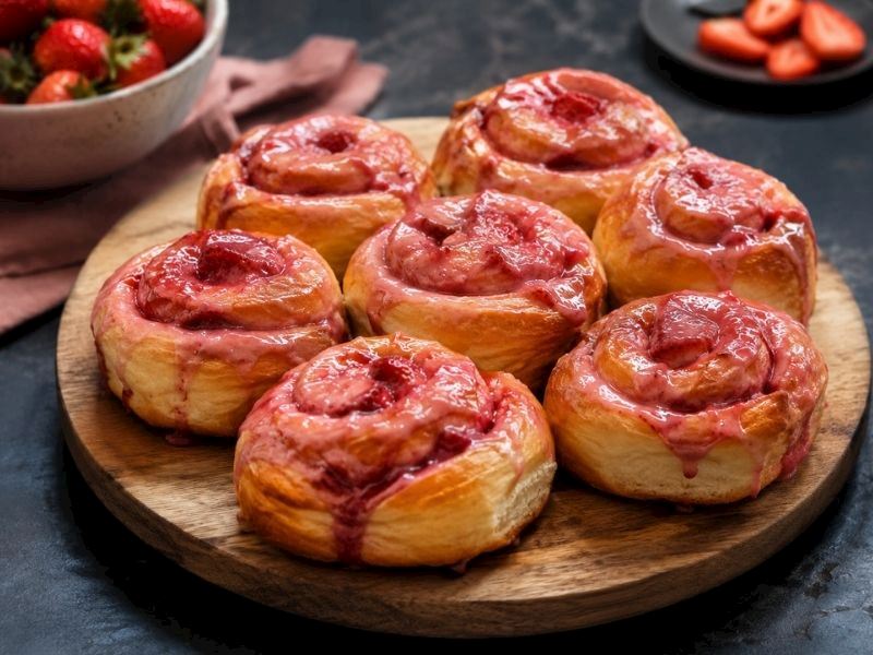 Çilek Dolgulu Spiral Çörek Tarifi