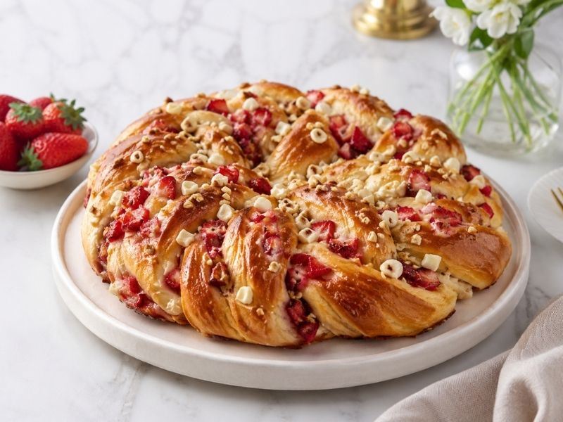 Çilekli Fındıklı Çörek Tarifi