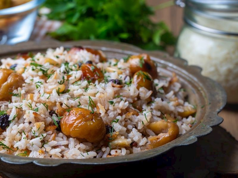 Kestaneli Bademli Pirinç Pilavı Tarifi