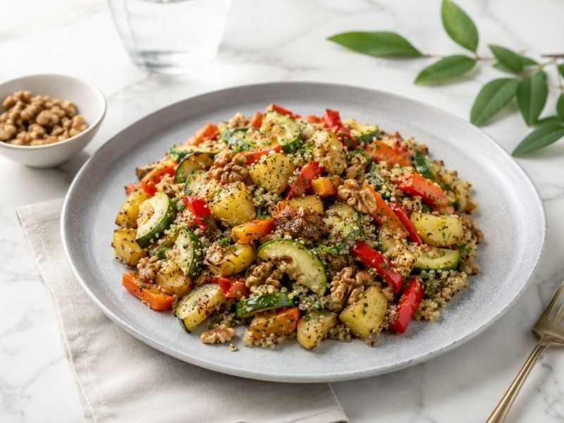 KİNOALI ÇITIR SEBZE SALATASI TARİFİ