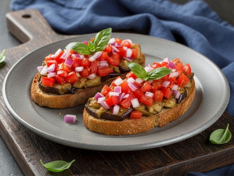 Köz Patlıcanlı Bruschetta Tarifi