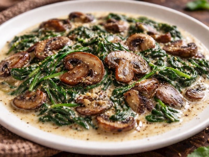 Kremalı Ispanaklı Mantar Tarifi