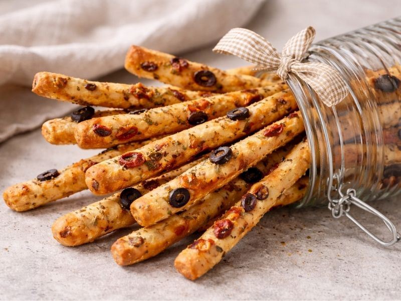 KURU DOMATESLİ ZEYTİNLİ GRİSSİNİ TARİFİ