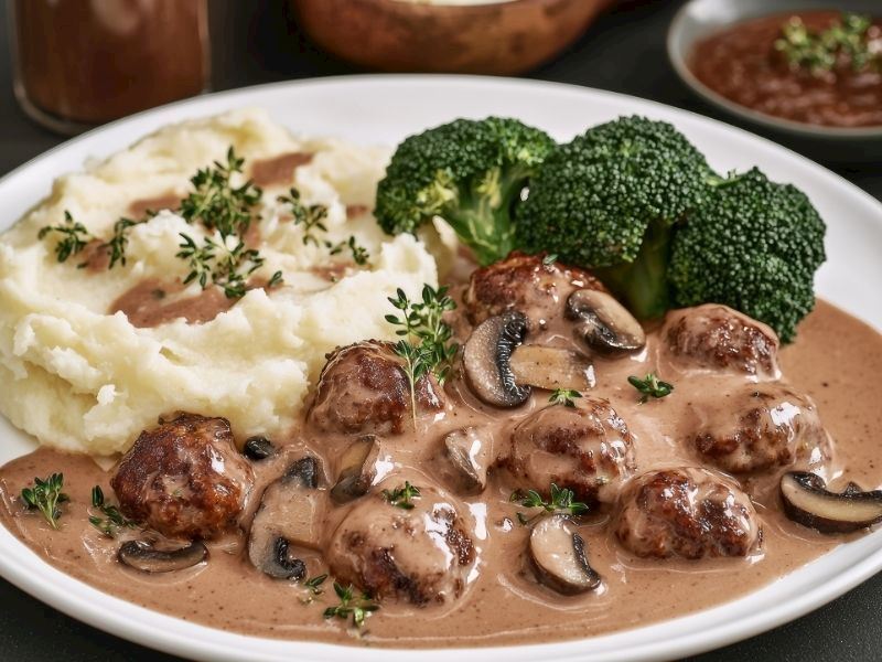 Mantar soslu Köfte Tarifi