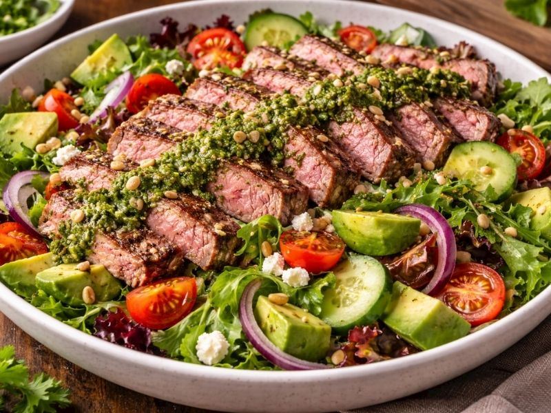 PESTOLU BİFTEK SALATASI TARİFİ