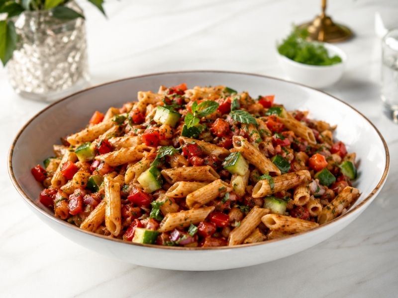 SALATALI BAHARATLI MAKARNA TARİFİ