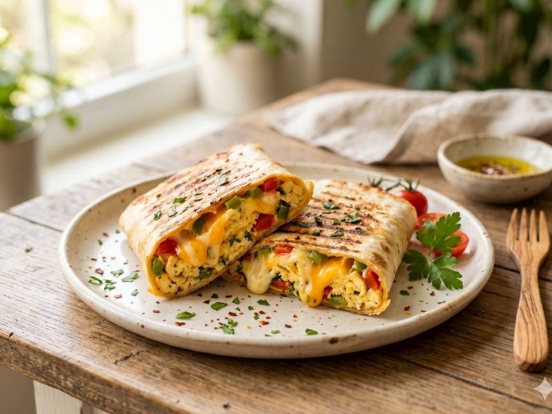 SEBZELİ OMLETLİ LAVAŞ TOST TARİFİ