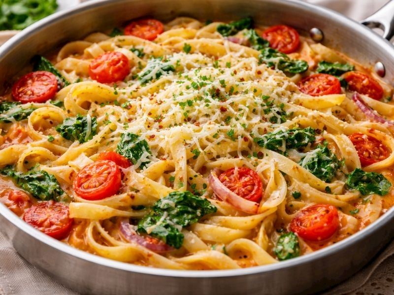 TEK TENCEREDE KREMALI SEBZELİ MAKARNA TARİFİ