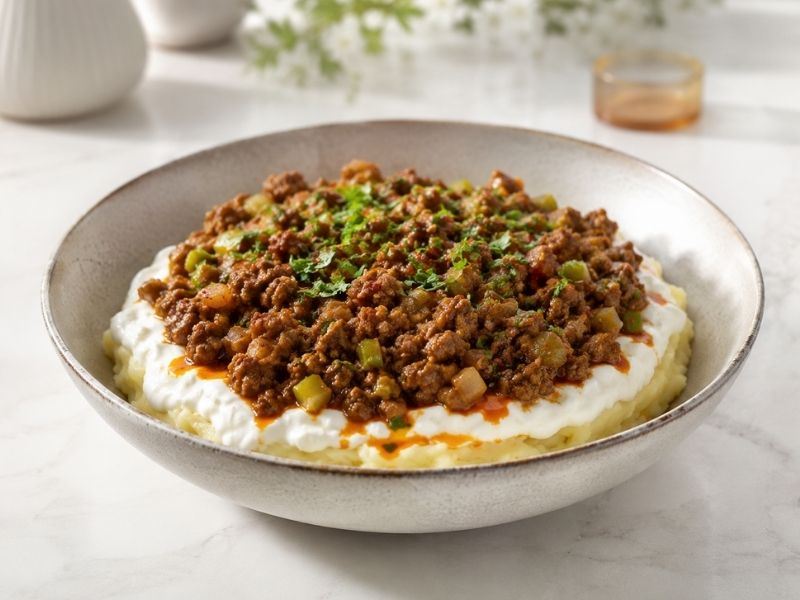 Yoğurt ve Kıymanın Buluştuğu Patates Borani Tarifi